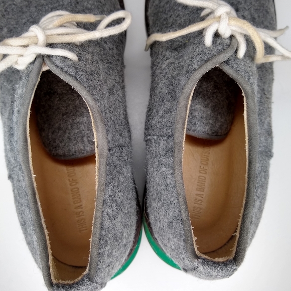 BAND OF OUTSIDERS GRAY FELTED WOOL OXFORD LOAFERS - Picture 9 of 13
